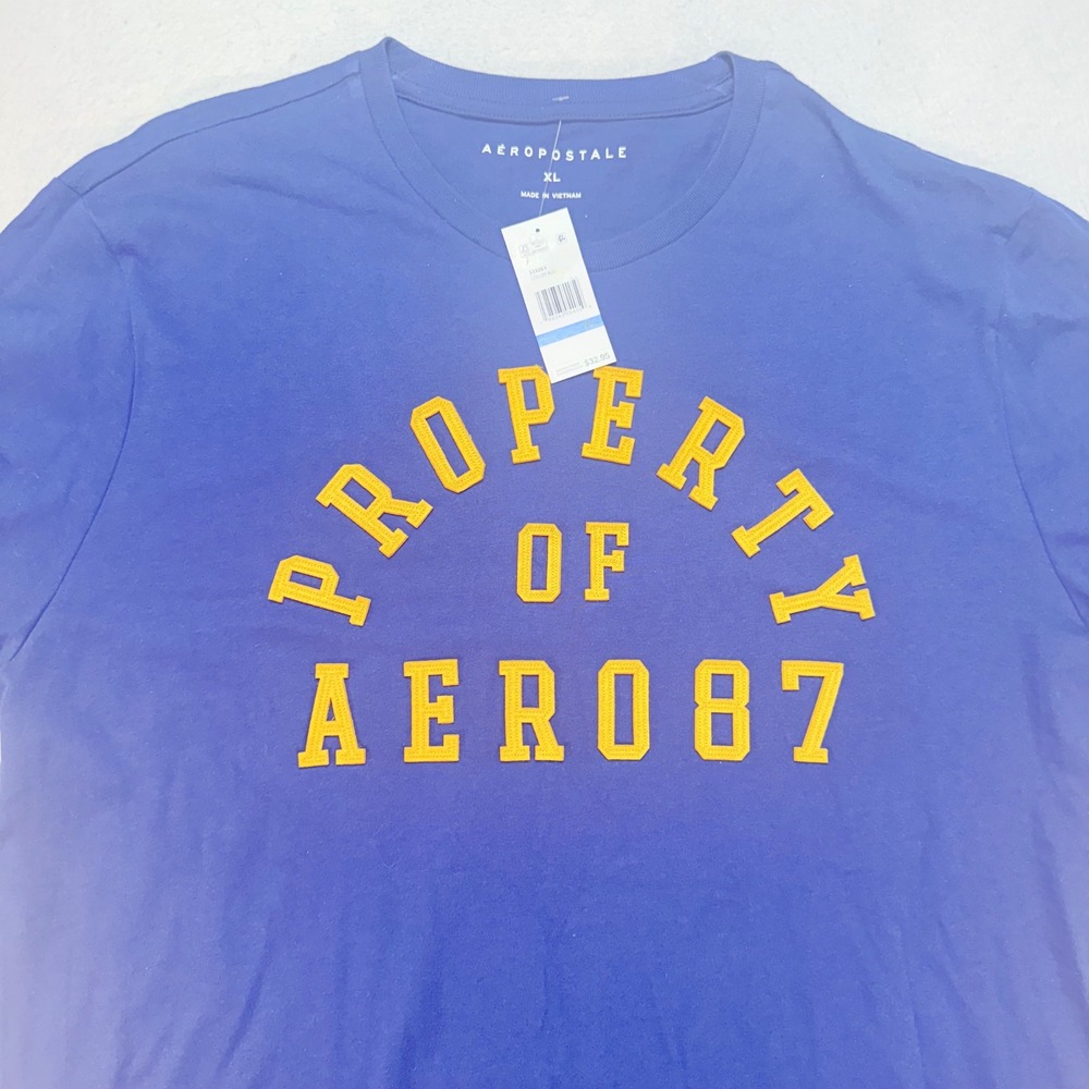 Aeropostale Property Of Aero 87 Graphic‎ T-Shirt Mens XL Blue New with Tags